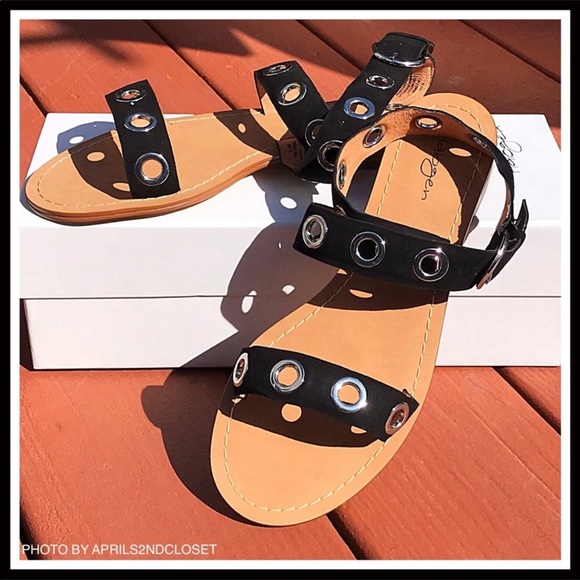 BLACK SUEDE & LEATHER GLADIATOR SANDALS - Picture 2 of 8